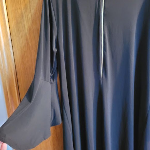 BNWT Additionelle Black Flare Trumpet Sleeve Dress 2x - Picture 8 of 9